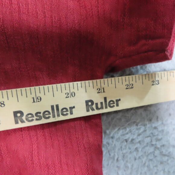 Soft Surrounding Shirt Dress Medium Petite Red Linen Short Sleeve Remi Gauze - Picture 6 of 7